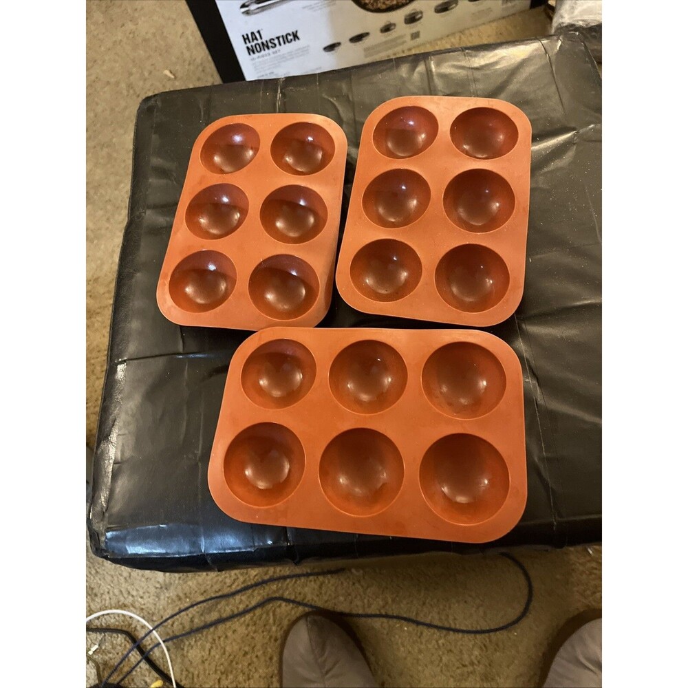 3 pcs 6 Cavity MEDIUM Semi Sphere Silicone Mold Chocolate Bomb Candy Cake Mousse